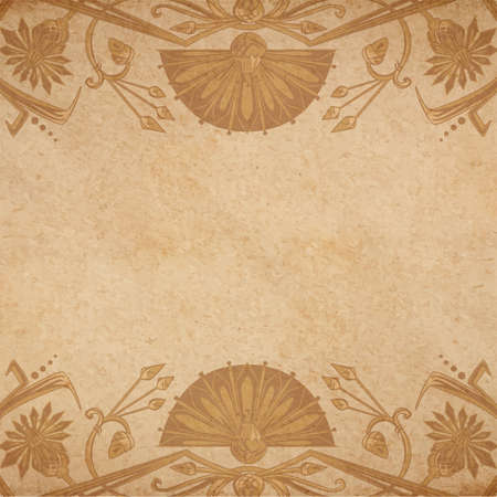 Vector illustration of scrapbooking parchment paper with egypt ornamentのイラスト素材