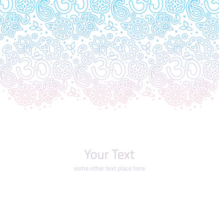 Vector ornate border boho backgroundのイラスト素材