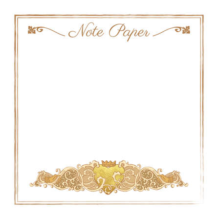 Vintage vector wedding stationery background with medieval ornament, golden metallic paint heart and Cluddah irish handsのイラスト素材