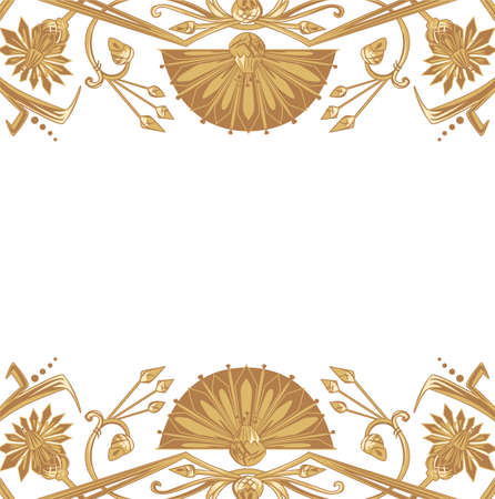 Vector illustration of egypt ornament background with copy spaceのイラスト素材