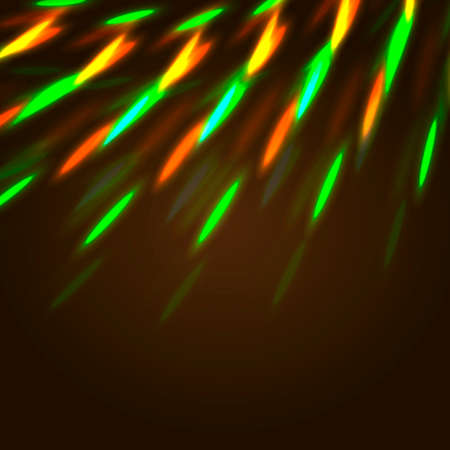 Vector illustration of bright bokeh shining flares of street evening lights, fireworks and disco ball sparkles.のイラスト素材