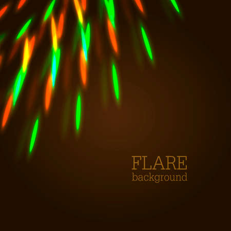 Vector illustration of bright bokeh shining flares of street evening lights, fireworks and disco ball sparkles.のイラスト素材