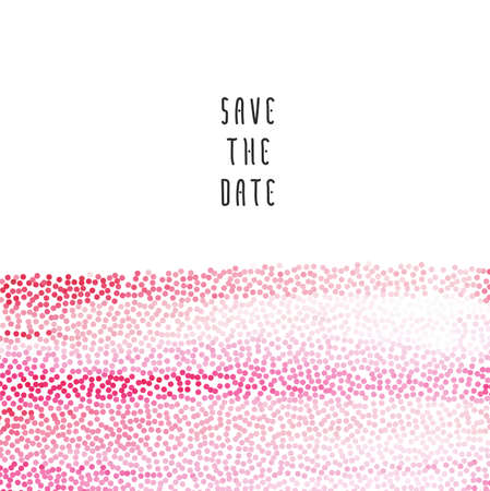 Vector illustration of creative dotted pink background with Save the Date inscription - invitation template in peach pink colorsのイラスト素材