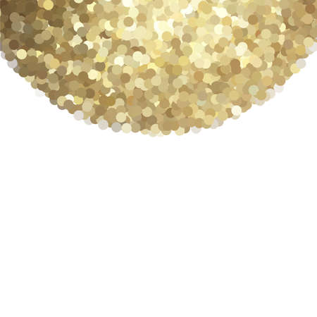 Save the date vector illustration for cards with golden glitter round border for invitations and posters - sparkling metallic sphere and copy space.のイラスト素材