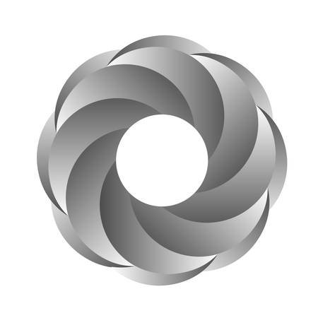 Vector ring circle - abstract gray round frame as photocamera iris or other mechanic detailのイラスト素材