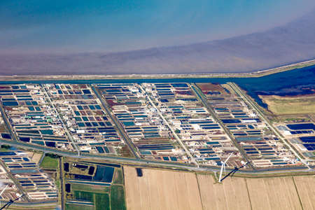 Arial Loire view, Atlantic ocean and marshの写真素材