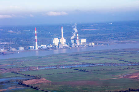 Arial Loire view, Atlantic ocean and marshの写真素材
