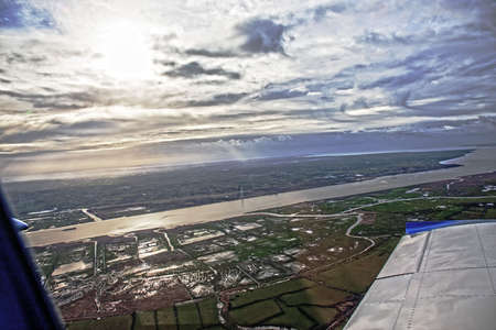 Arial Loire view, Atlantic ocean and marshの写真素材