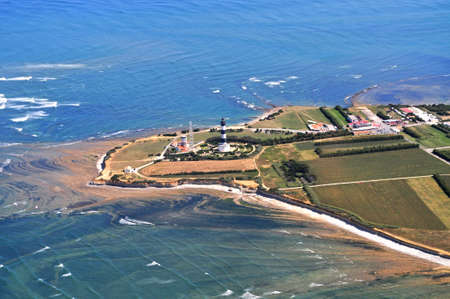 Arial Loire view, Atlantic Ocean and marshの写真素材