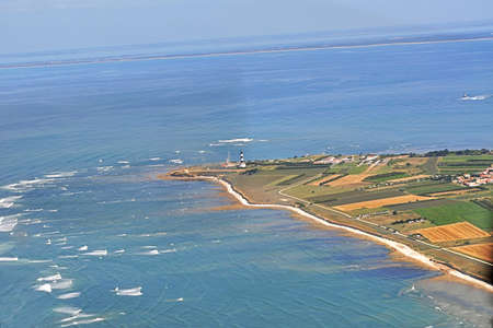 Arial Loire view, Atlantic Ocean and marshの写真素材