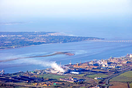 atlantic marsh and ocean viewの写真素材