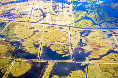 atlantic marsh aerial viewの写真素材