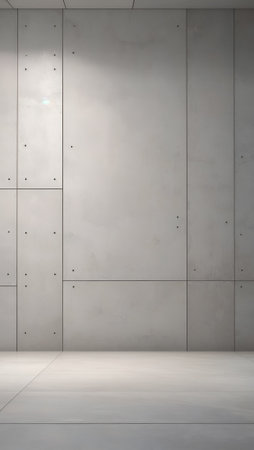 Minimalist concept featuring a minimalistic concrete wall with subtle, textured patterns, adding depth and interest to the composition. Copy space.の素材