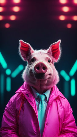 Anthropomorphic animal in a suit. Animal protection and rescue idea and concept. Copy space.の素材