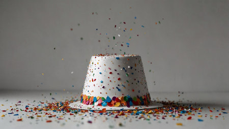 Birthday party cap. Celebration and fun concept. Copy space.の素材