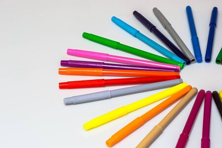 Many colorful pensの写真素材