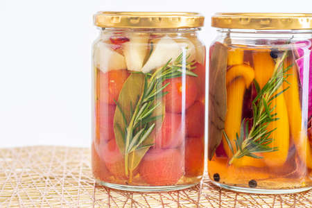 Colorful pickles of delicious summer vegetablesの写真素材