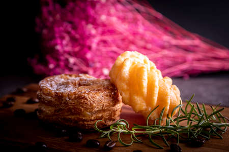 This is a macro shot of grilled delicious beef.の写真素材