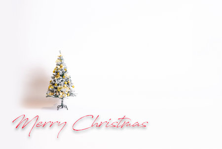 Christmas tree with large copy space (white)の写真素材