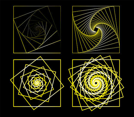 Geometric Rectangle Line Yellow White Element Set Artのイラスト素材