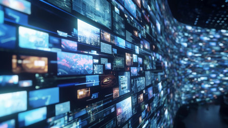 3D rendering of abstract digital technology background. High tech concept.の素材