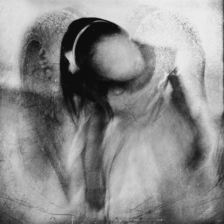 Surreal angel. The girl an angel with wings in dreams, magic desires.の写真素材