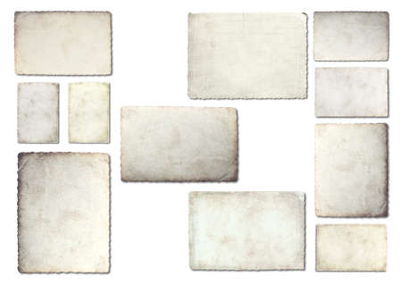 Old photo paper texture isolated on white background. Photo frames. Space for your text.の写真素材
