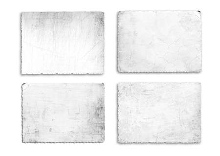 Old photo paper. Collection of various old photos on white background.の写真素材