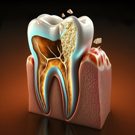 Sensitive teeth. Mouth and teeth health concept. various dental diseases. Generative AIの素材