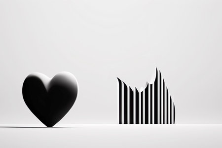 Minimalistic heart scribble drawing. The line in the form of heart. abstract symbol. Generative AIの素材