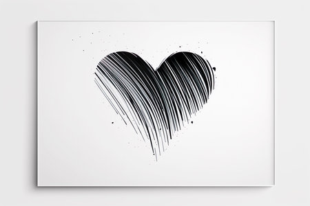 Minimalistic heart scribble drawing. The line in the form of heart. abstract symbol. Generative AIの素材