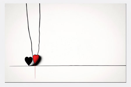 Minimalistic heart scribble drawing. The line in the form of heart. abstract symbol. Generative AIの素材