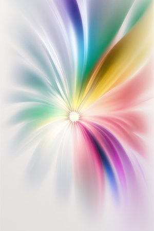 A close up of a cell phone screen with a pastel colorful background and curved design. Rainbow colors on a white background. selective focus. Generative AIの素材