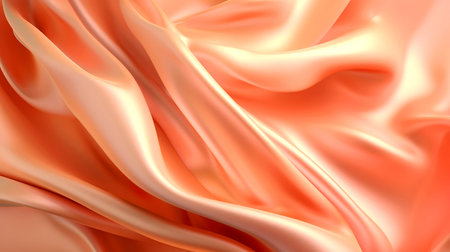Smooth elegant orange silk or satin cloth texture. abstract background. Banner. Generated AIの素材