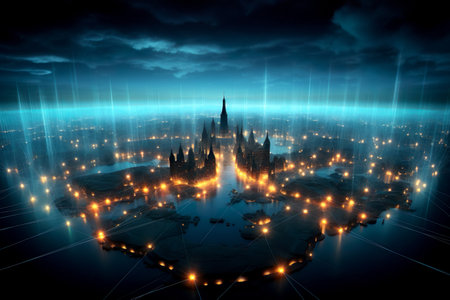 World Wide Web Day celebration. World Wide Web Day template. Generative AI.の素材