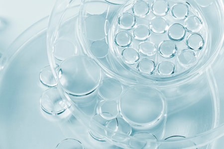 Chemical laboratory research. Abstract cosmetic laboratory. Glass model of molecules.の写真素材