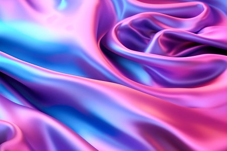 Smooth elegant neon color silk or satin cloth texture. abstract background. Banner. Generated AIの素材
