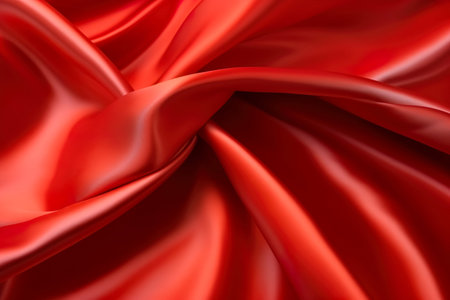 Smooth elegant red silk or satin cloth texture. abstract background. Banner. Generated AIの素材