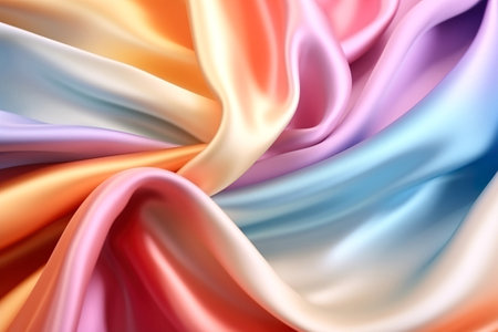 Smooth elegant pastel color silk or satin cloth texture. abstract background. Banner. Generated AIの素材