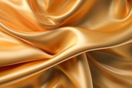 Smooth elegant golden color silk or satin cloth texture. abstract background. Banner. Generated AIの素材