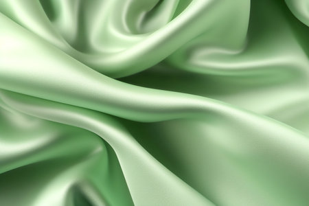 Smooth elegant light green color silk or satin cloth texture. abstract background. Banner. Generated AIの素材
