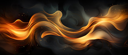 Fire flames over black background. Banner. Copy space. Generative AIの素材
