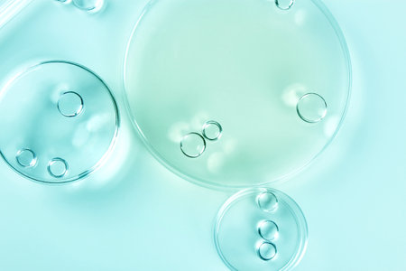 Chemical laboratory research. Abstract cosmetic laboratory. Glass model of molecules.の写真素材