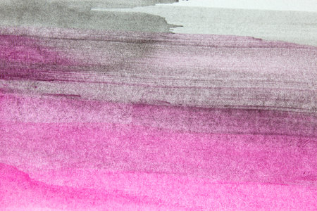 Pink and gray creative watercolor background. Abstract stains and lines. Banner. Copy space for text.の写真素材
