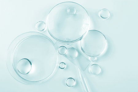 Chemical laboratory research. Abstract cosmetic laboratory. Glass model of molecules.の写真素材