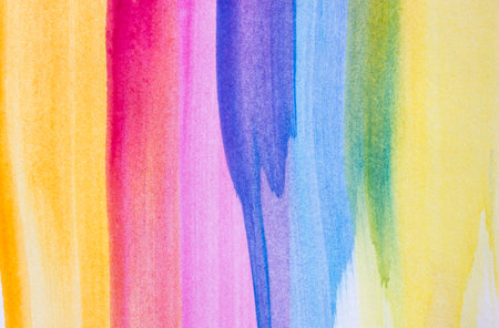 Multicolor creative watercolor background. Abstract stains and lines. Banner. Copy space for text.の写真素材