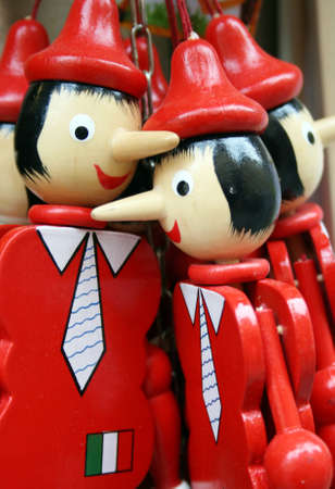 bundle of pinocchio puppetsの写真素材