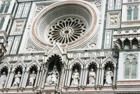 Detail of facade of Duomo Santa Maria del Fiore, Florence, Italy