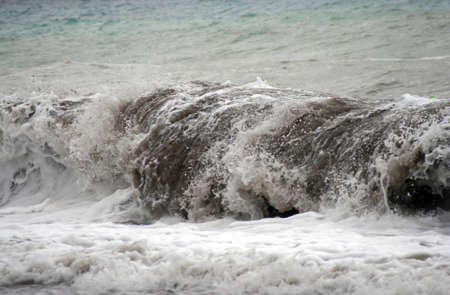 Big waves at the sea, storm is comingの写真素材
