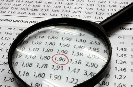 A sport betting odds list with focus on winning betの写真素材